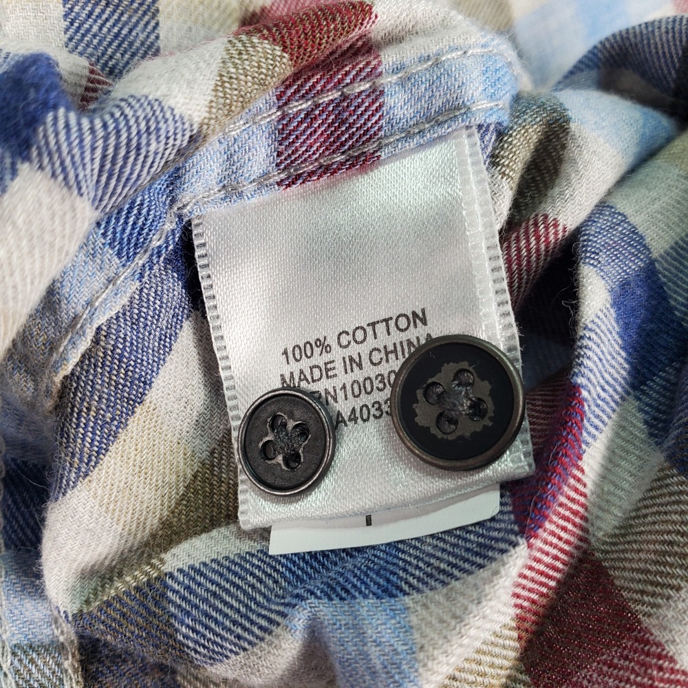 Peter Millar Mens Large Plaid Button Down Shirt Multi Color Cotton Long Sleeve - Picture 3 of 7